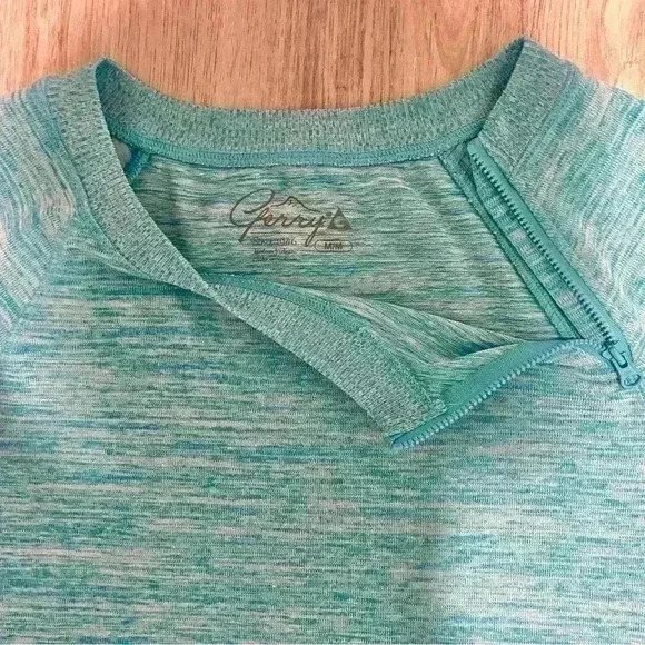 Gerry Women’s Crew Neck Pullover Sweatshirt Blue Zipper Shoulder Size M - Picture 2 of 6